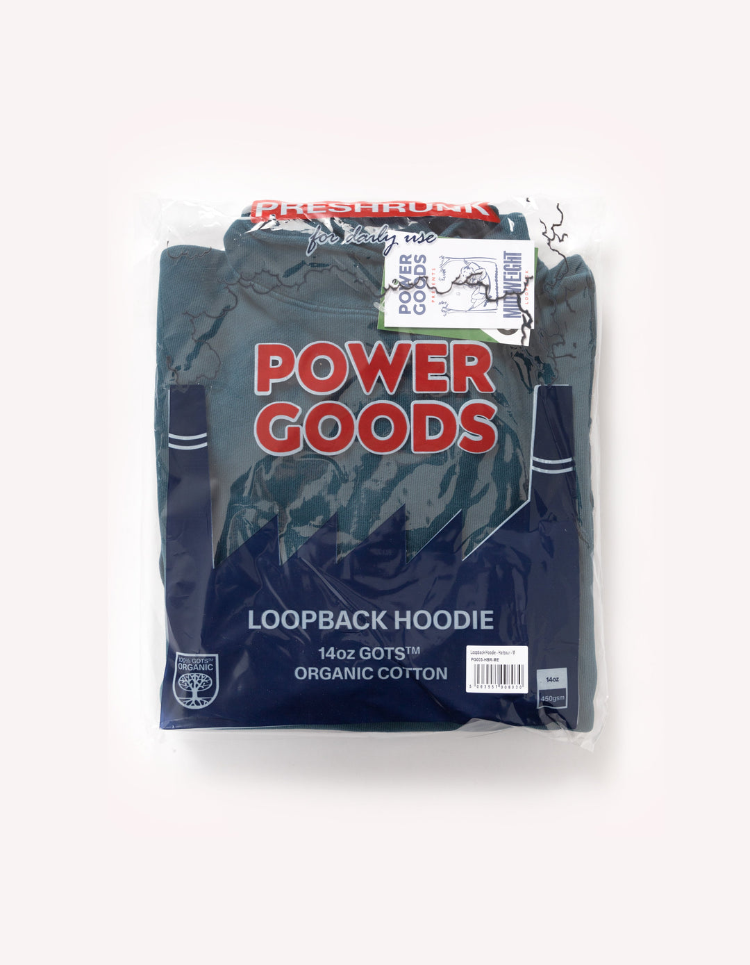 Power Goods - Loopback Hoodie - Harbour