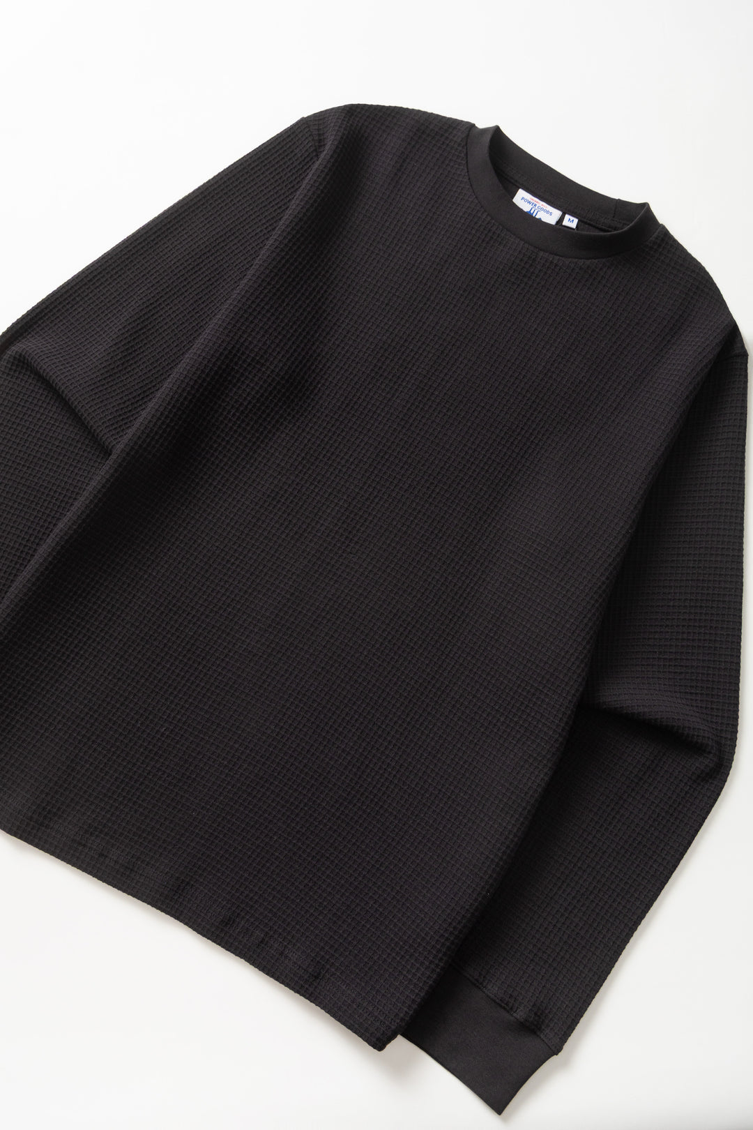 Thermal Waffle Long Sleeve Tee - Black