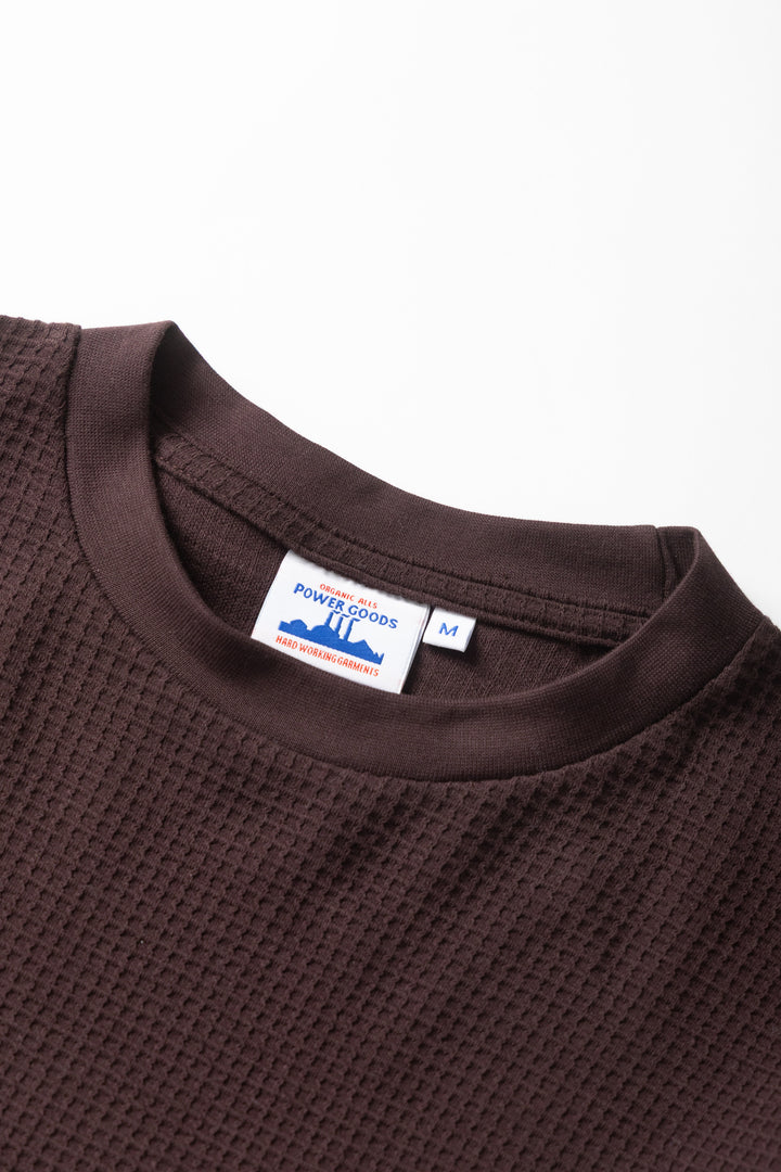 Thermal Waffle Long Sleeve Tee - Coffee