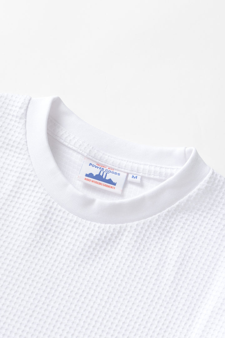 Thermal Waffle Long Sleeve Tee - White