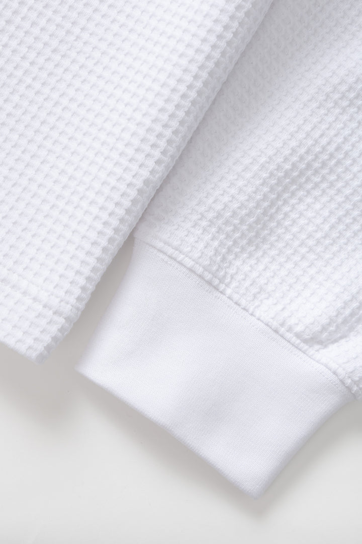 Thermal Waffle Long Sleeve Tee - White