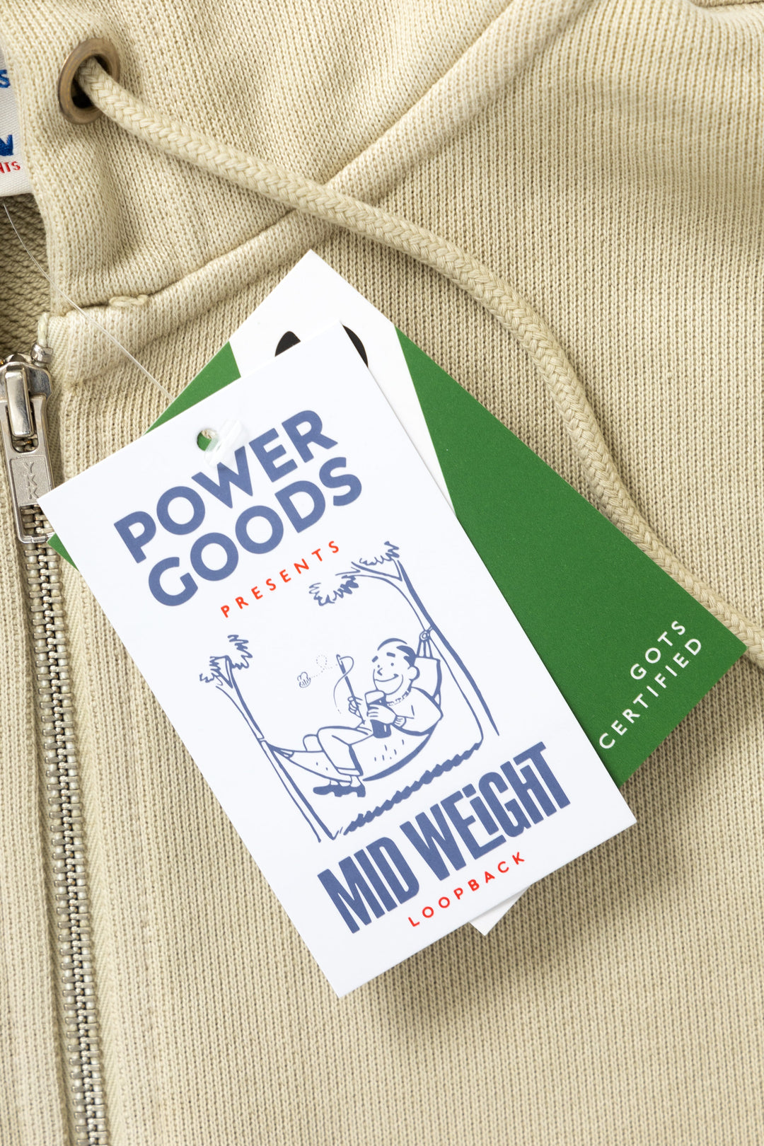 Loopback Zip Hoodie - Bone