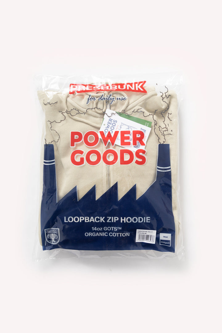 Loopback Zip Hoodie - Bone