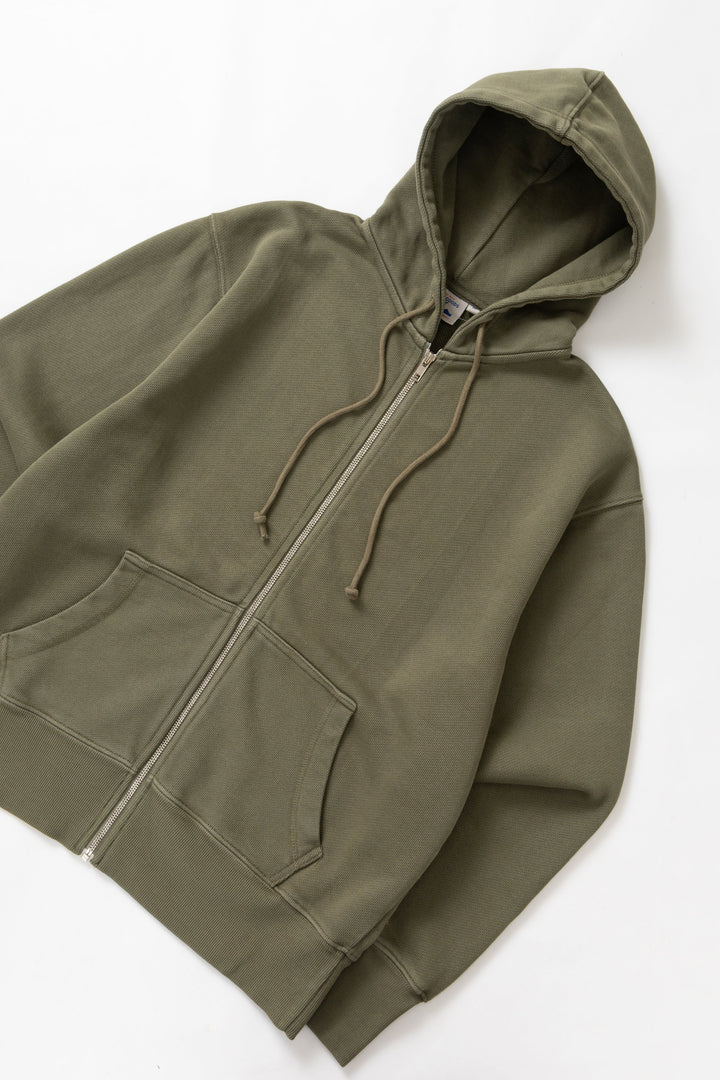 Loopback Zip Hoodie - Olive