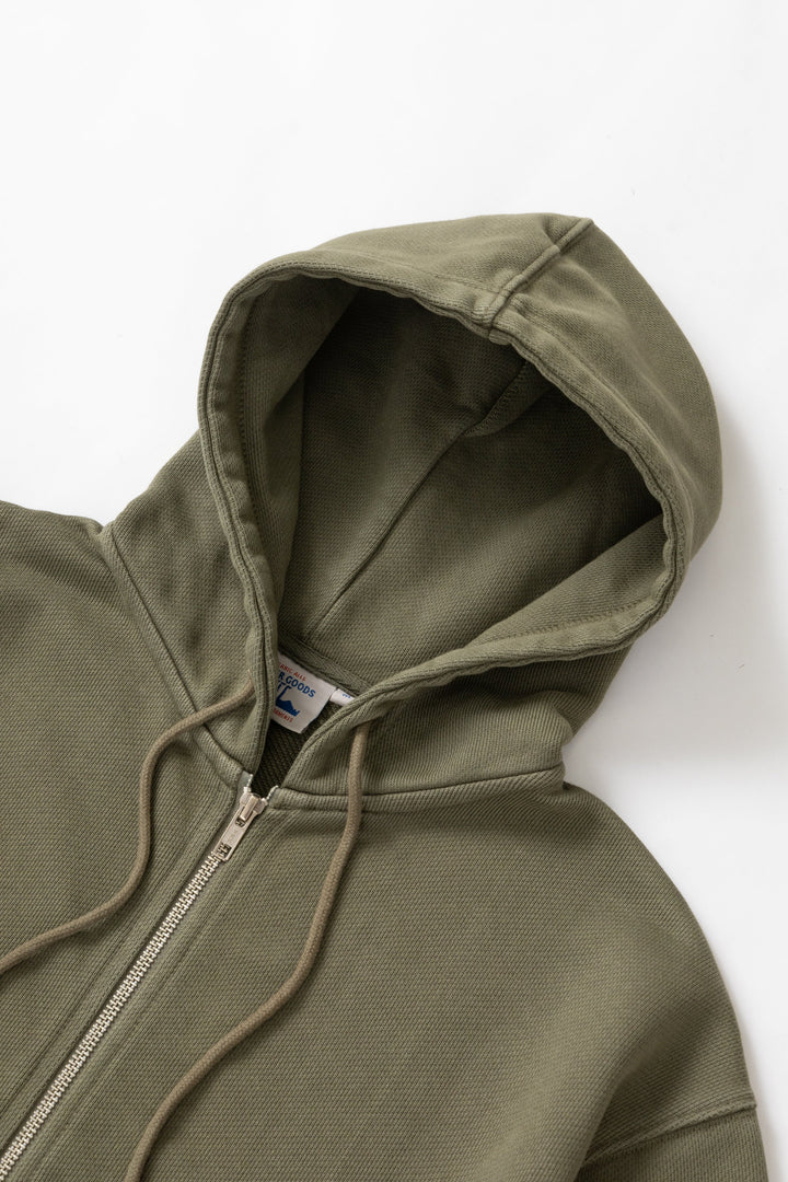 Loopback Zip Hoodie - Olive