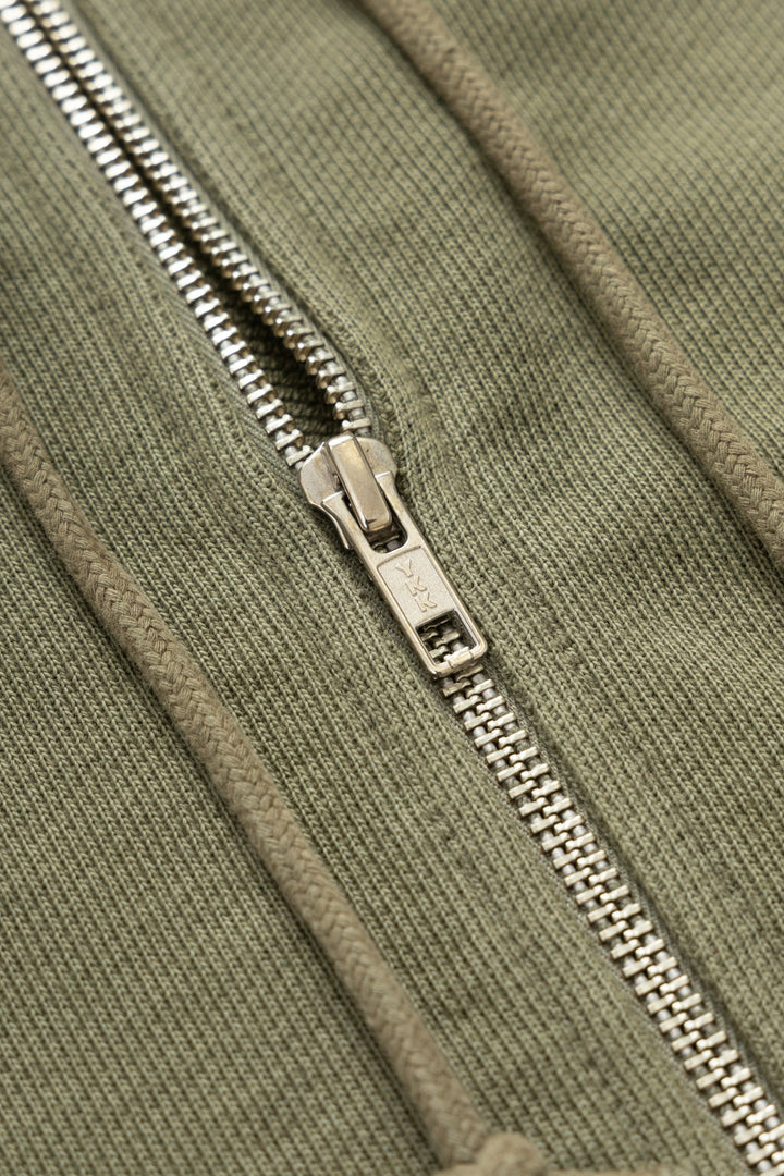 Loopback Zip Hoodie - Olive