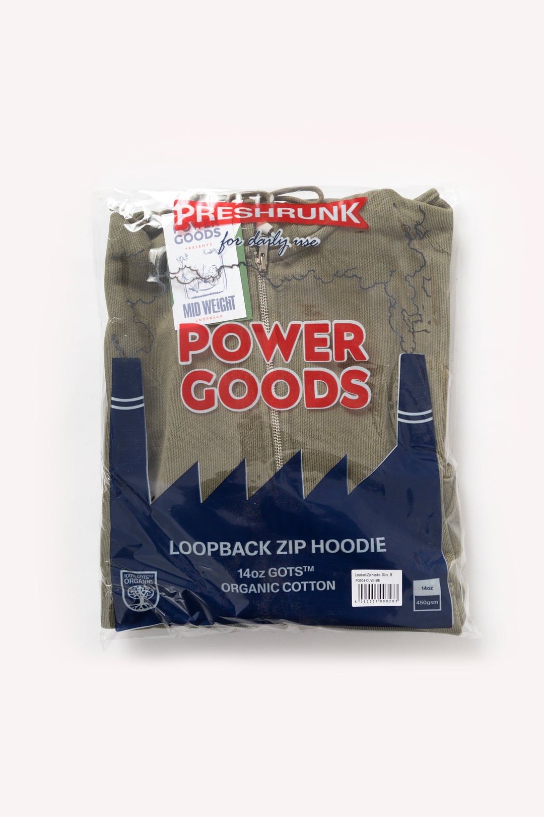 Loopback Zip Hoodie - Olive