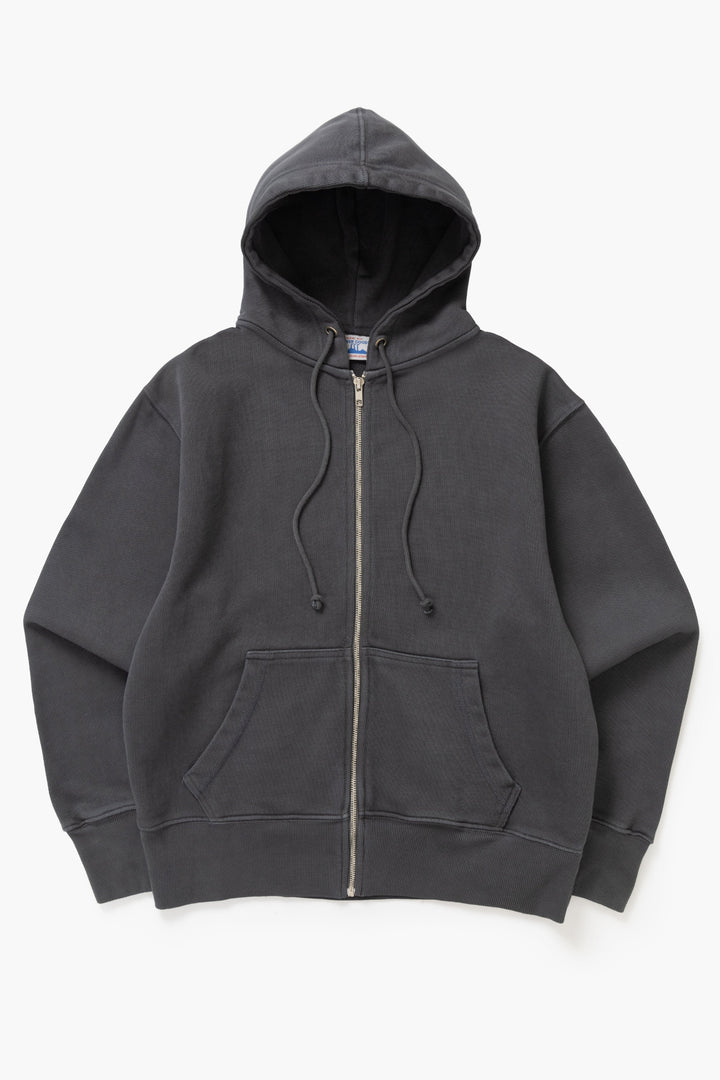 Loopback Zip Hoodie - Washed Black