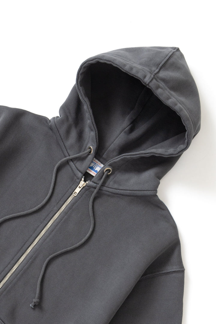 Loopback Zip Hoodie - Washed Black