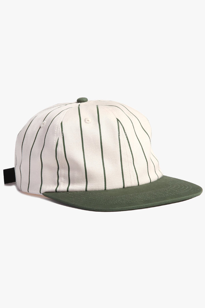 Perfect 6 Panel Cap - Striped Green
