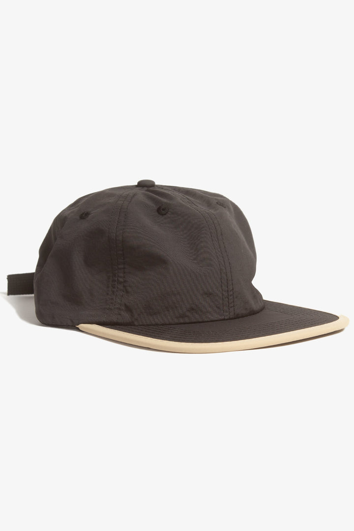 Perfect Nylon 6 Panel Cap - Black/Beige