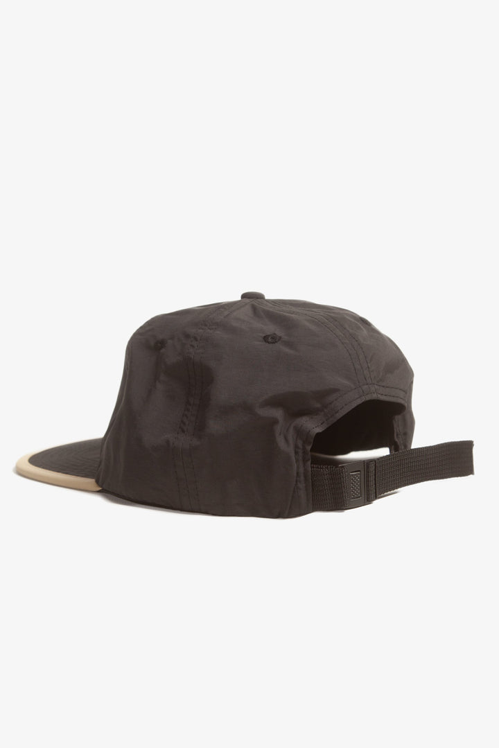 Perfect Nylon 6 Panel Cap - Black/Beige