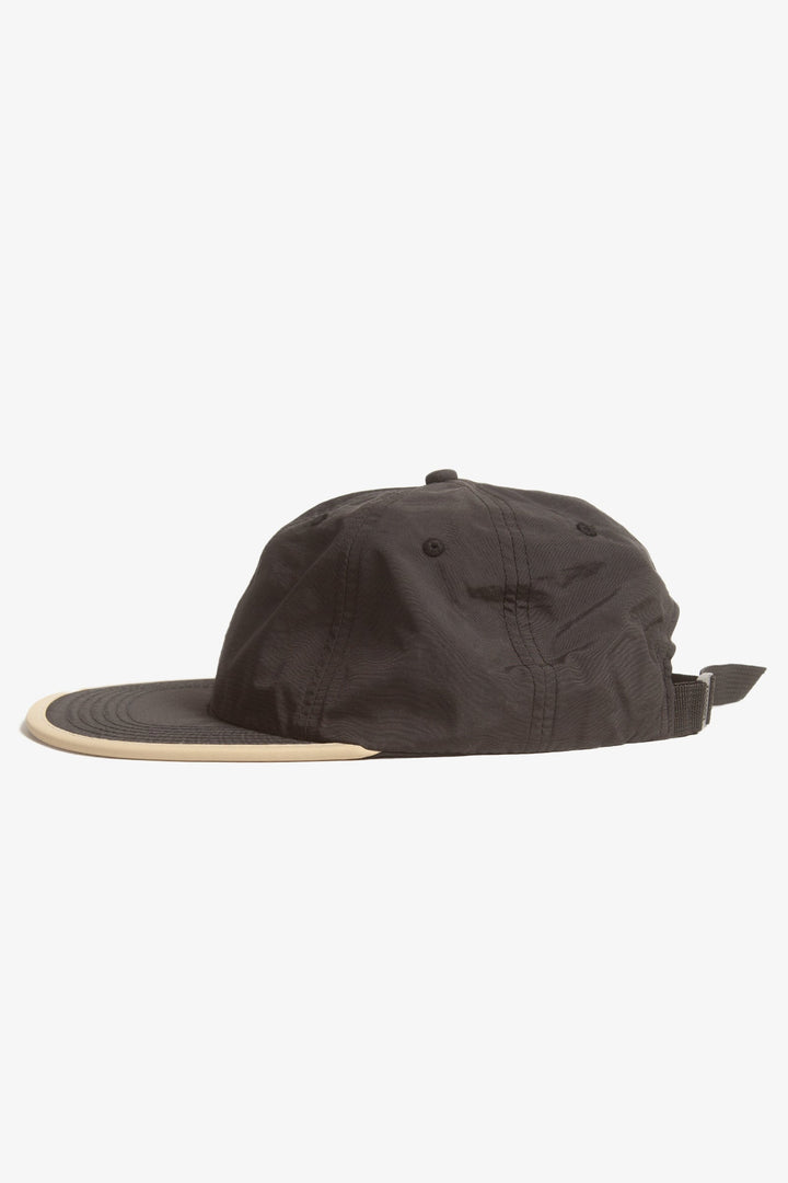 Perfect Nylon 6 Panel Cap - Black/Beige