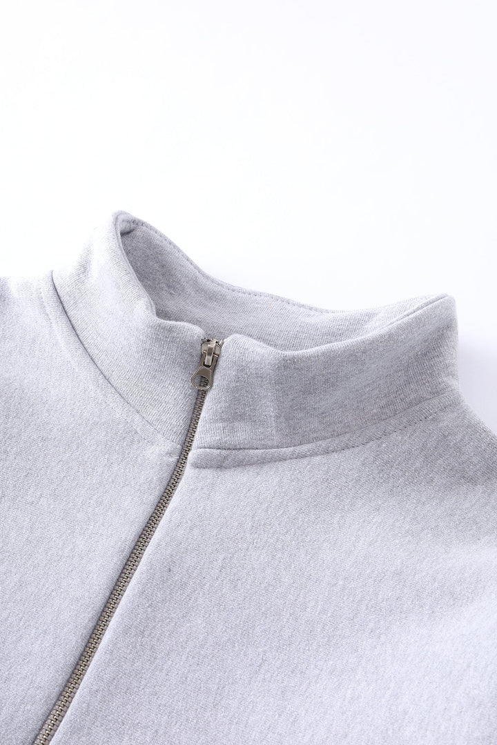 Super Weight Quarter Zip - Heather Grey