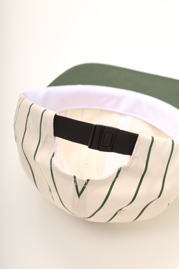 Perfect 6 Panel Cap - Striped Green