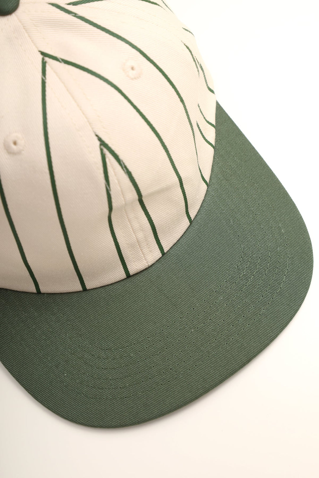 Perfect 6 Panel Cap - Striped Green