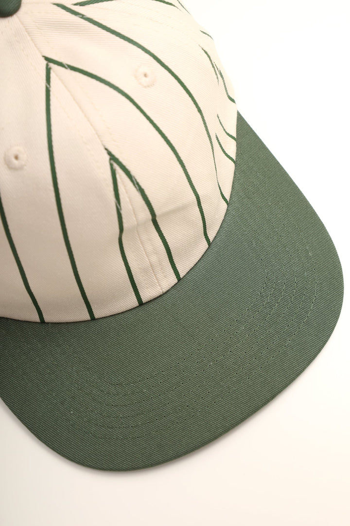 Perfect 6 Panel Cap - Striped Green