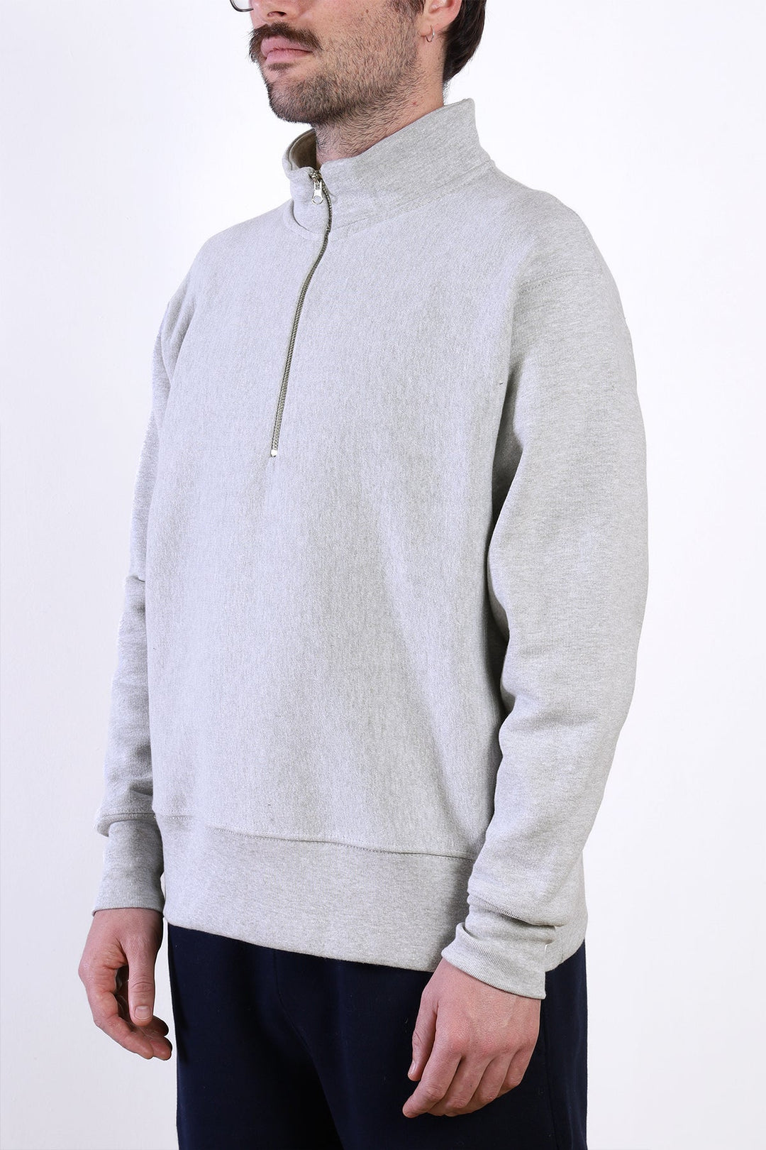 Super Weight Quarter Zip - Heather Grey