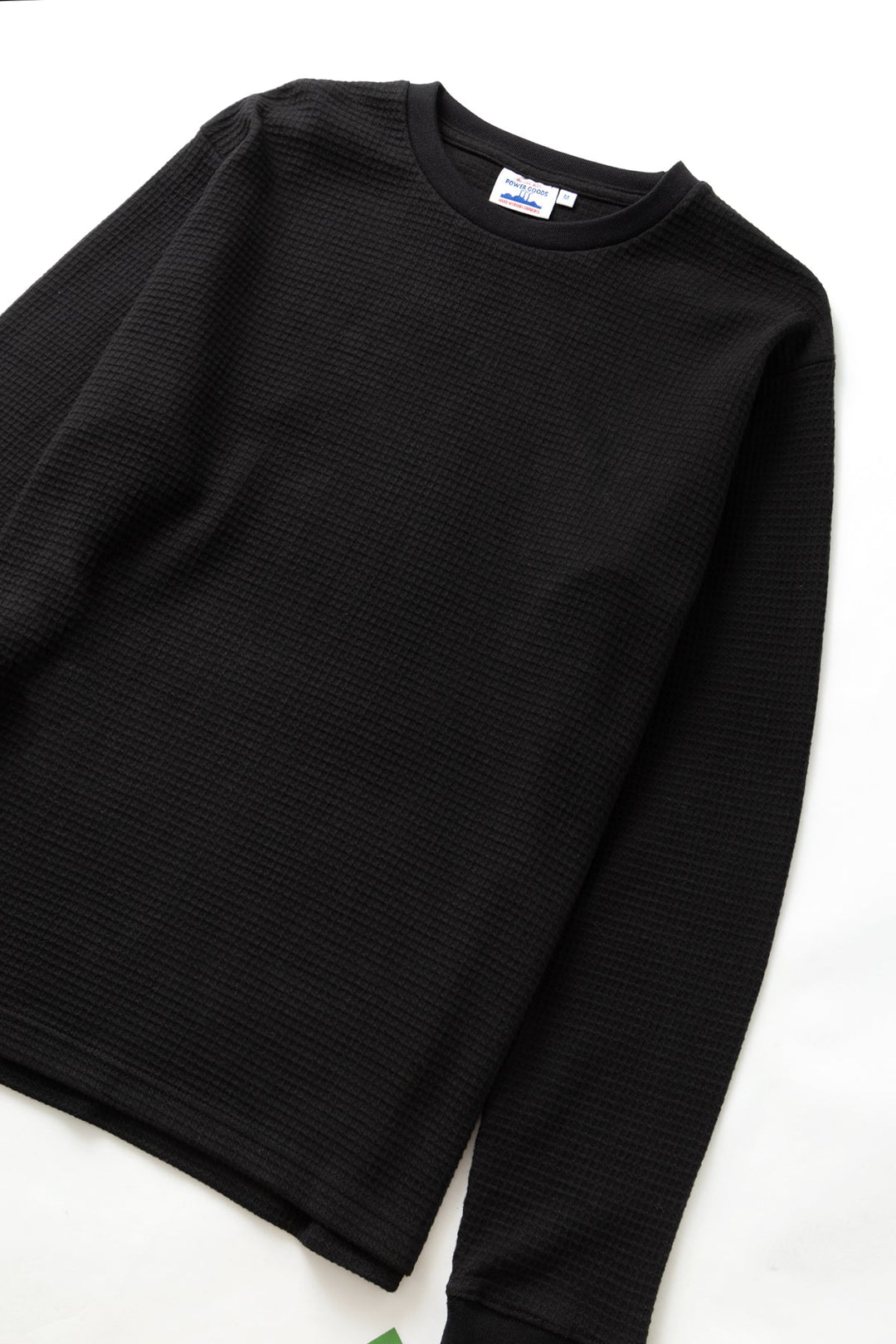 Thermal Waffle Long Sleeve Tee - Black