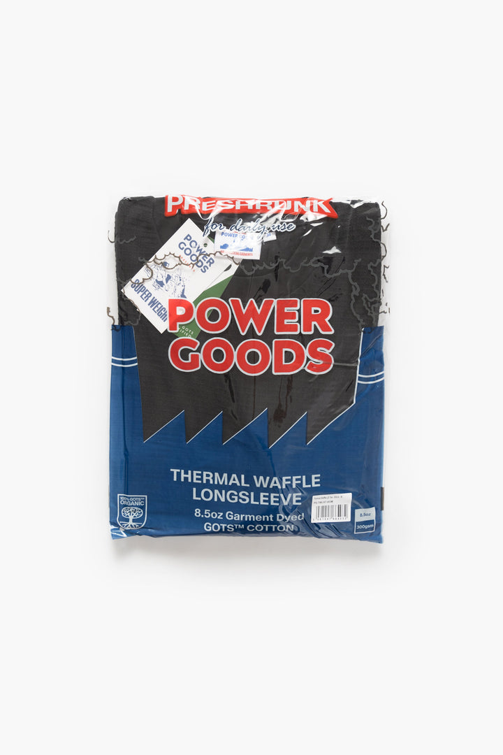 Thermal Waffle Long Sleeve Tee - Black