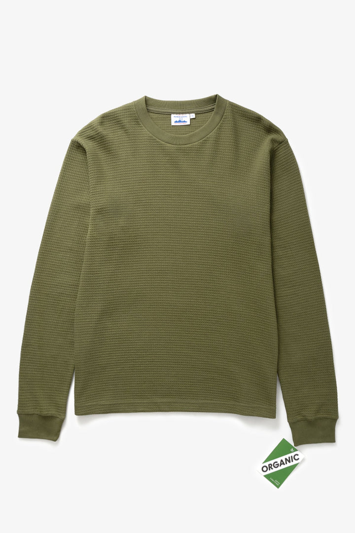 Thermal Waffle Long Sleeve Tee - Olive