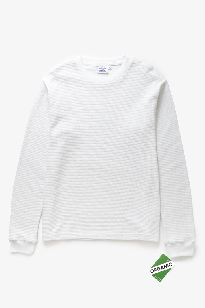 Thermal Waffle Long Sleeve Tee - White