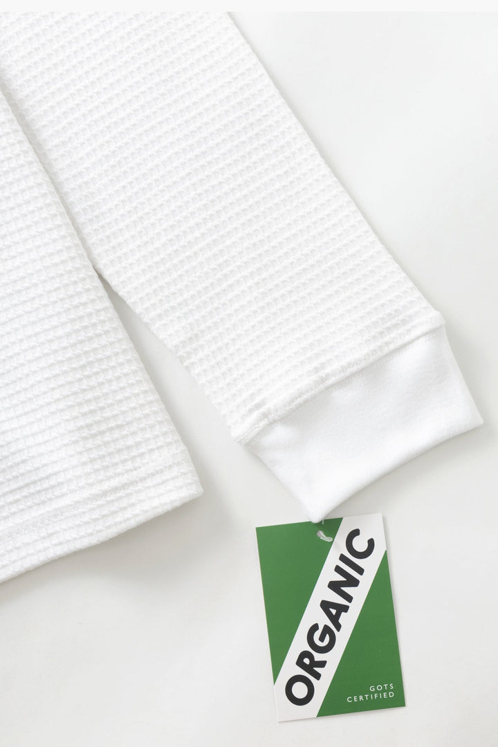 Thermal Waffle Long Sleeve Tee - White