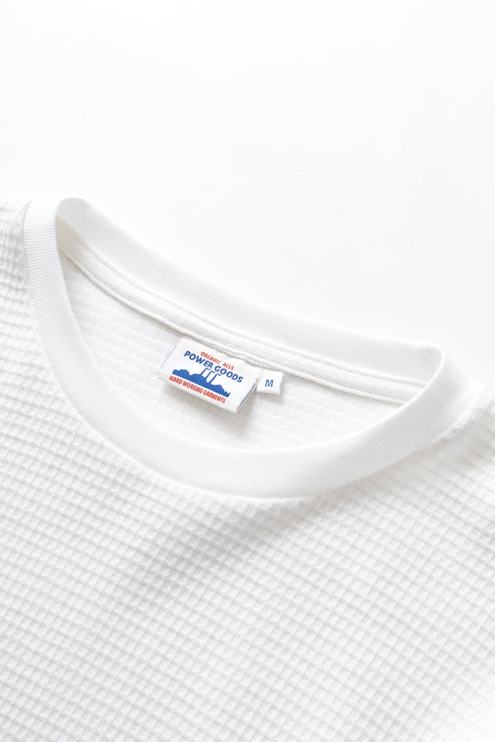 Thermal Waffle Long Sleeve Tee - White